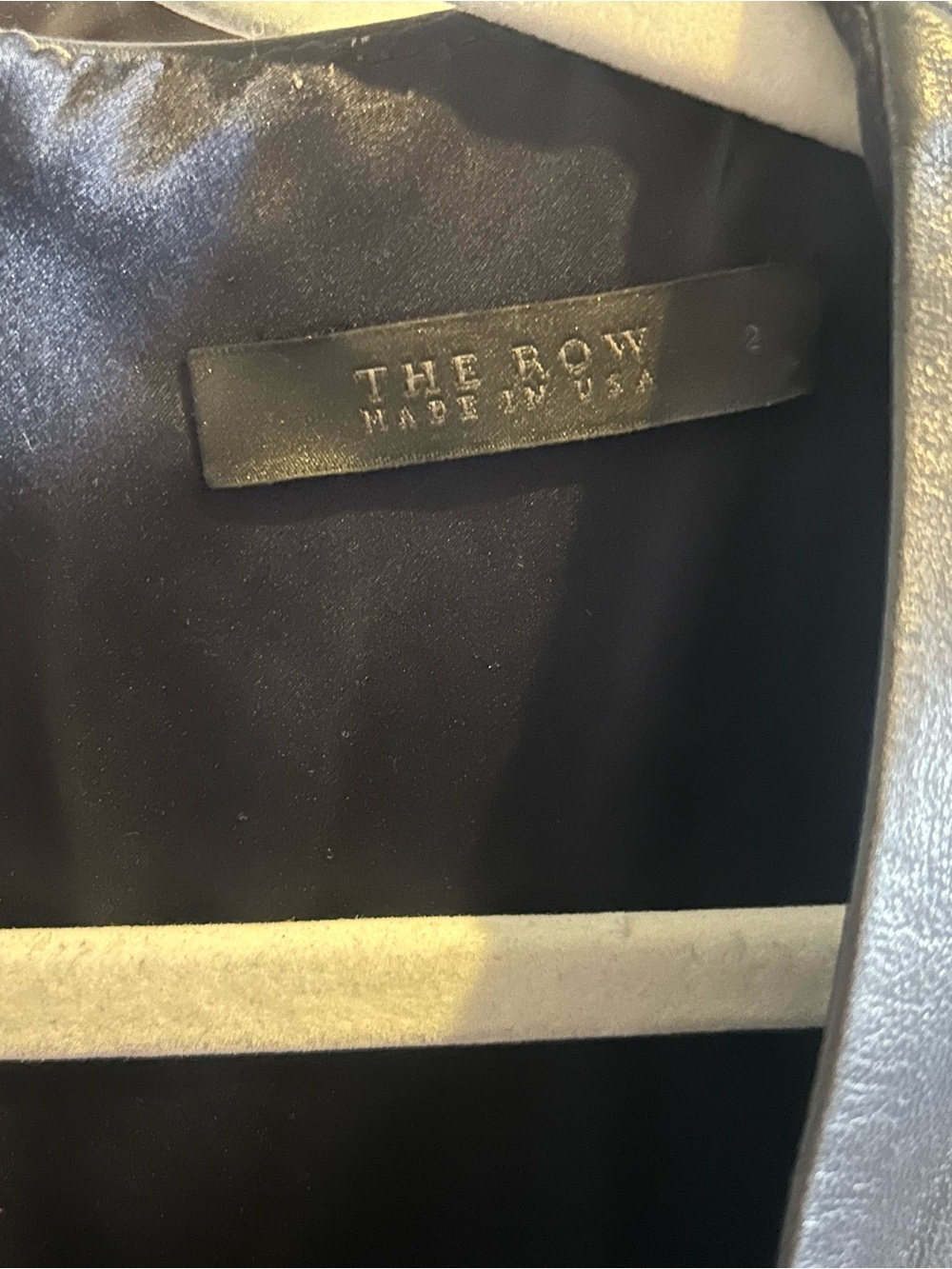 The Row Black Sleeveless V-Neck Leather Mini Dress - Picture 2 of 2